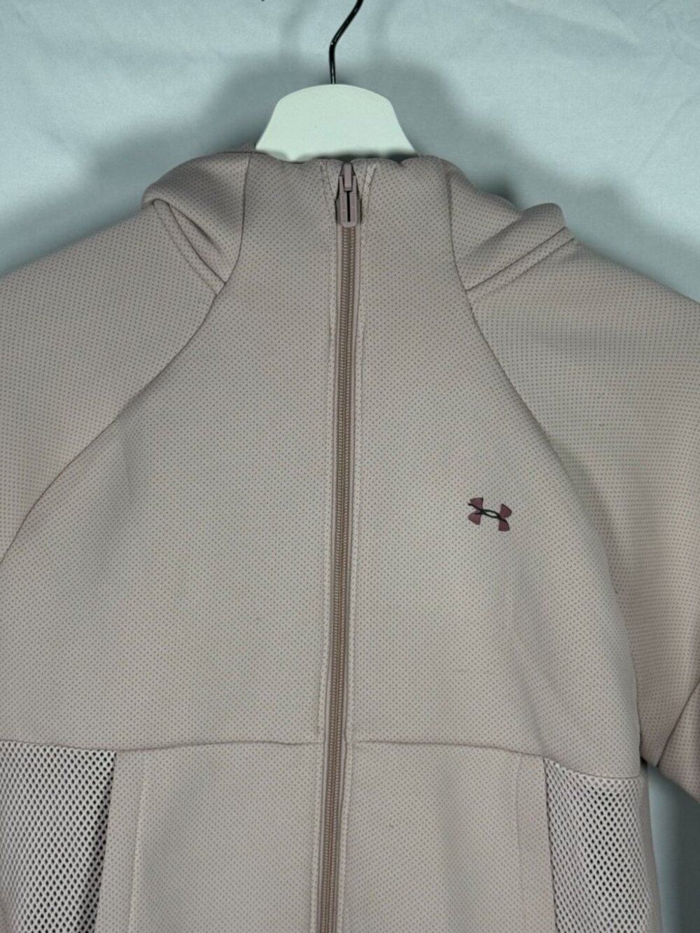Under Armour Hoodie Pink Jacket Womens Small Loose Hooded Workout Athletic READ - Picture 2 of 8
